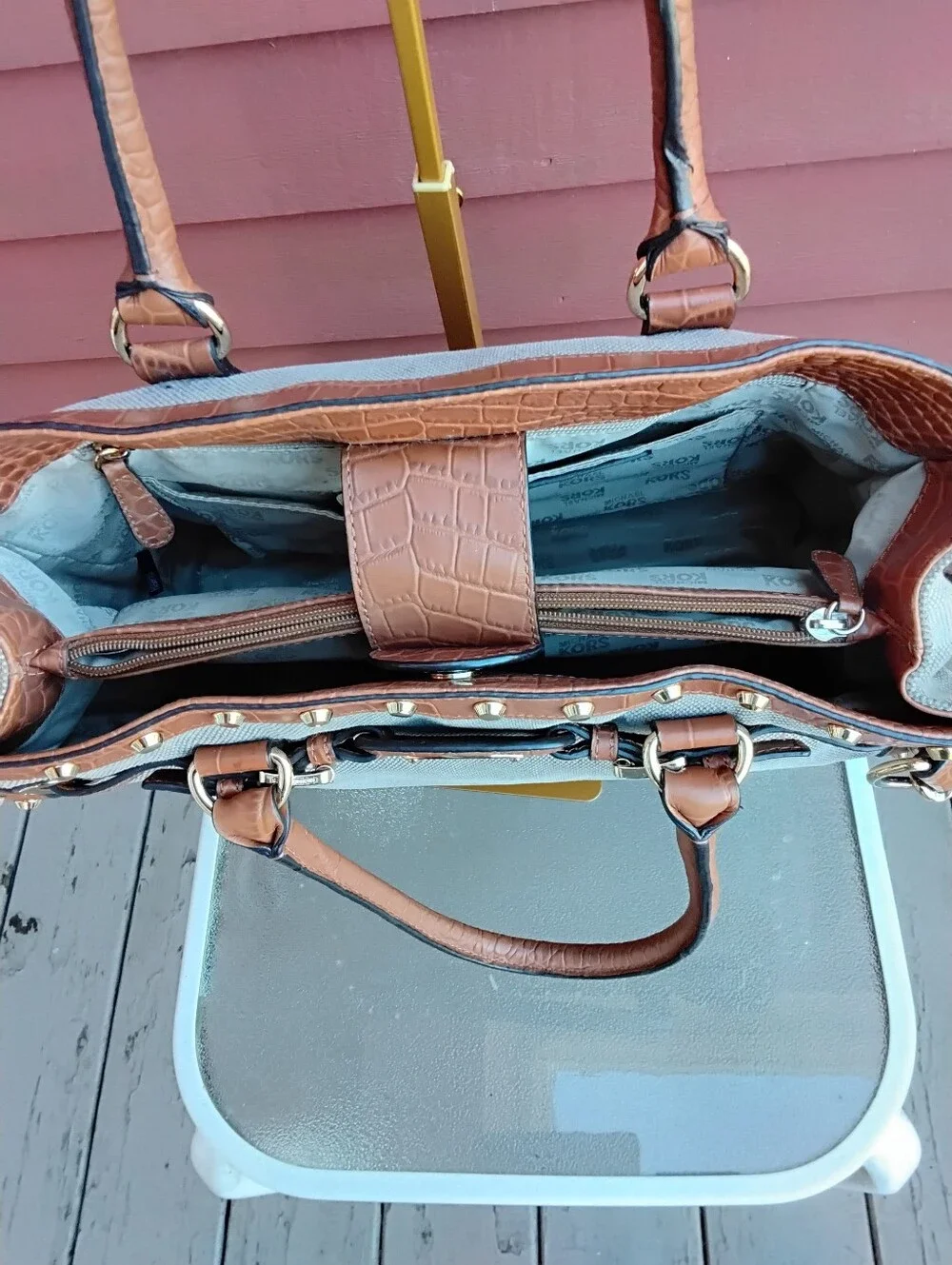 MICHAEL KORS HAMILTON STUDDED TOTE CROSSBODY